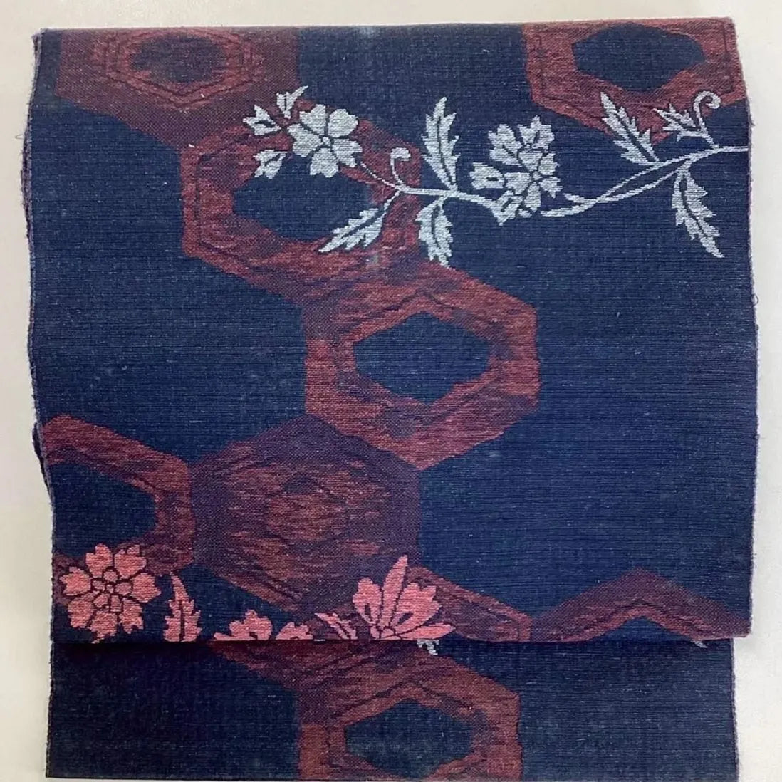 5705# Japanese Vintage Nagoya Obi Belt Kimono Pongee Fabric Silk Traditional