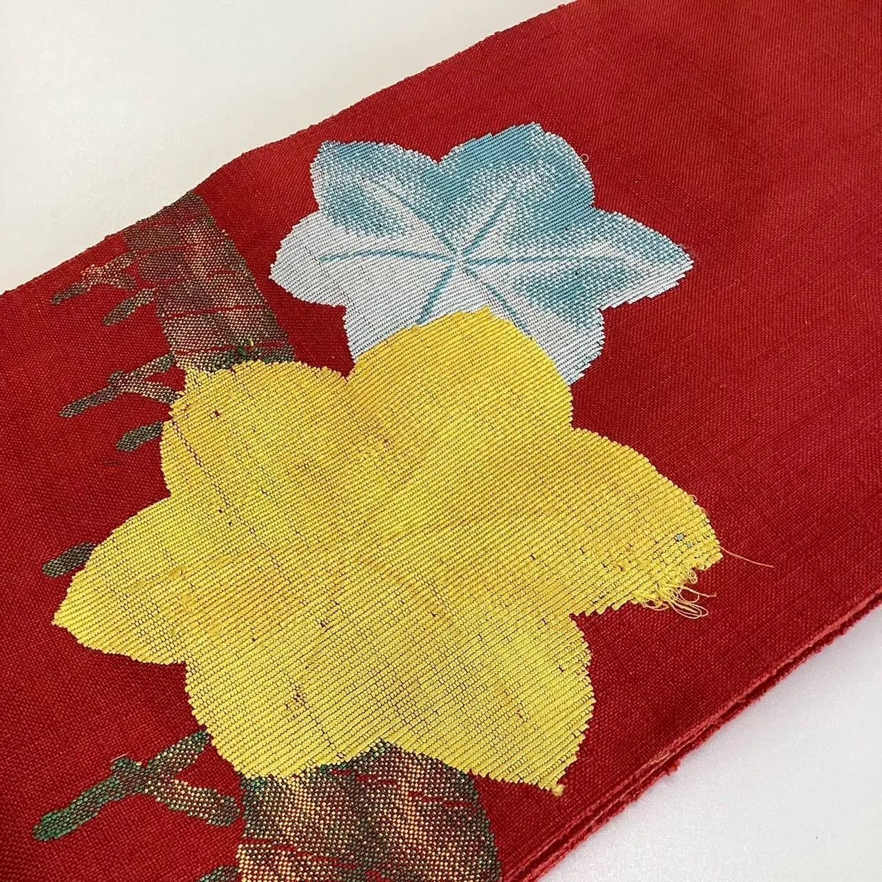 5643# Japanese Vintage Nagoya Obi Belt Kimono Pongee Fabric Silk Traditional