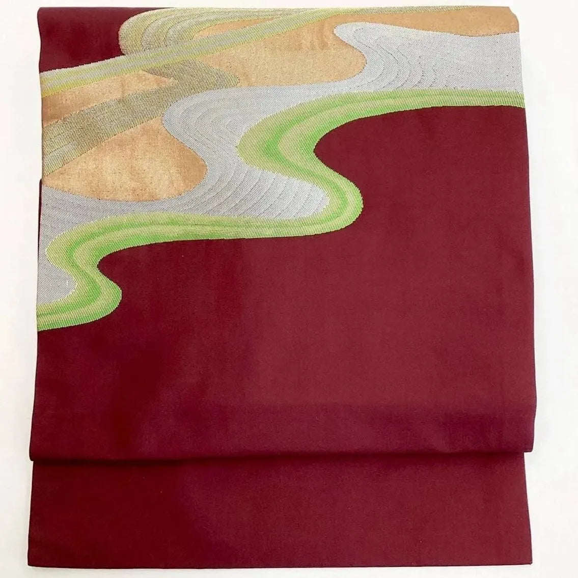 5694# Japanese Vintage Nagoya Obi Belt Kimono Fabric Silk Traditional