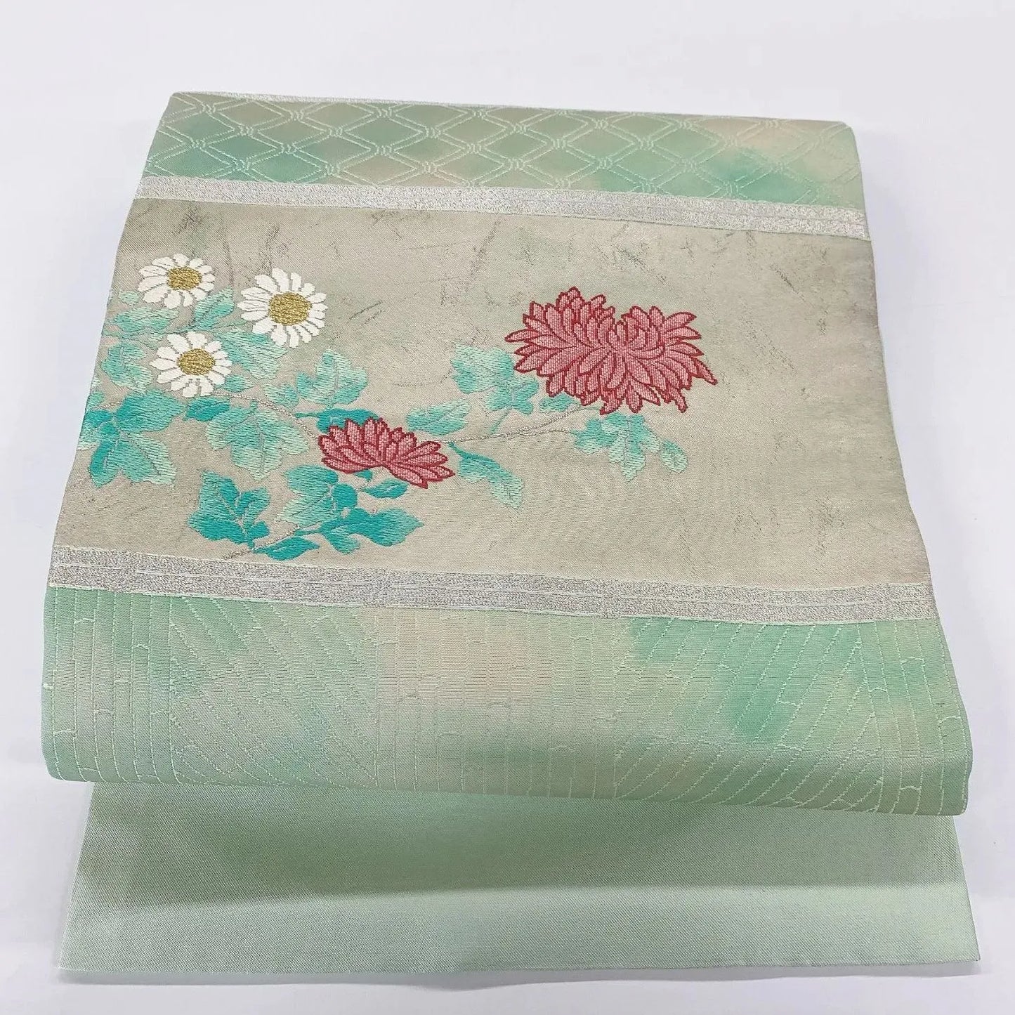 5590# Japanese Vintage Nagoya Obi Belt Kimono Fabric Silk Traditional