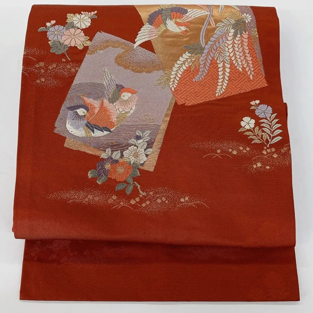 5630# Japanese Vintage Nagoya Obi Belt Kimono Fabric Silk Traditional