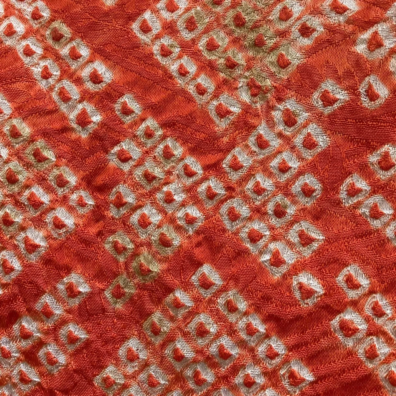 5686# Japanese Vintage Nagoya Obi Belt Kimono Fabric Silk Traditional Shibori