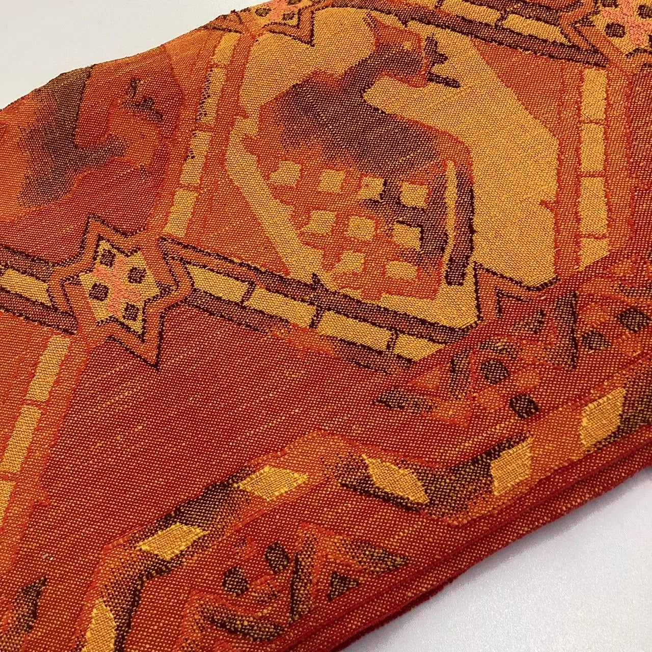 5640# Japanese Vintage Nagoya Obi Belt Kimono Pongee Fabric Silk Traditional