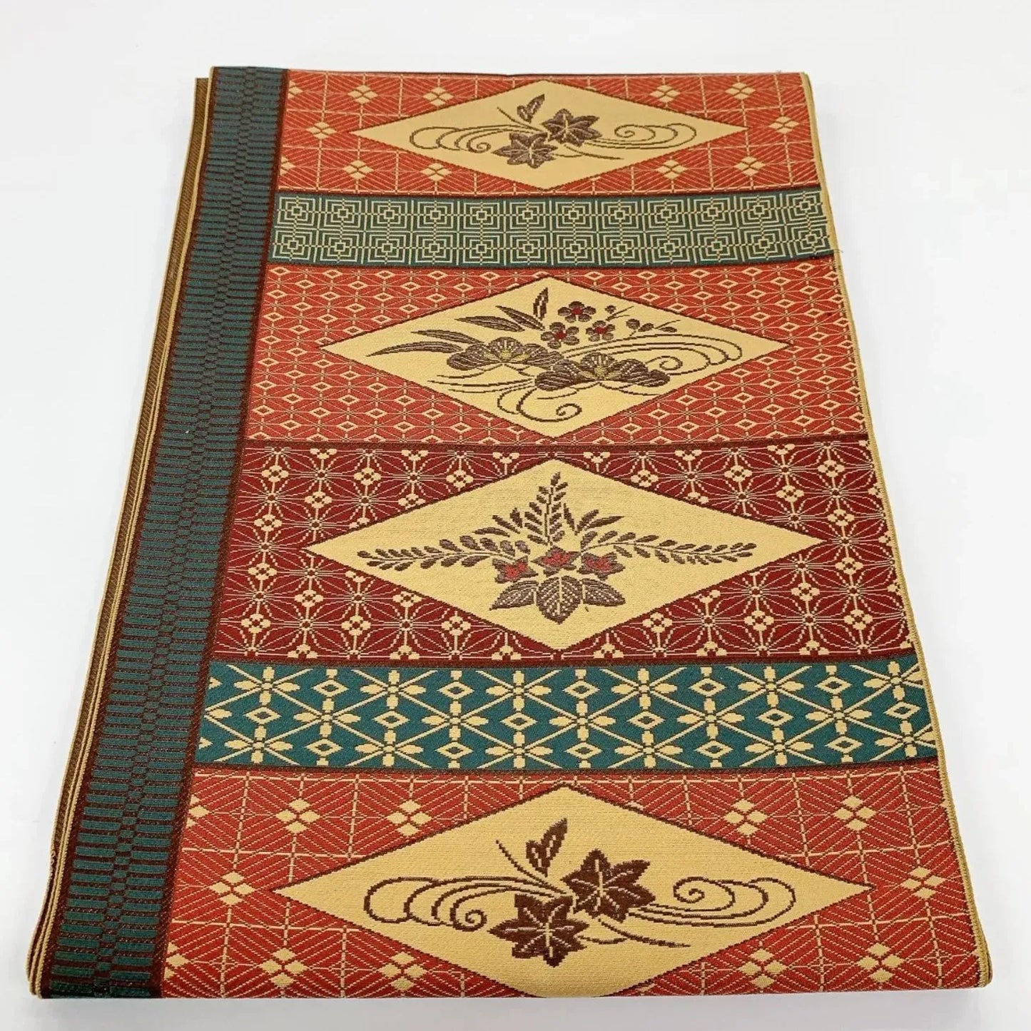 5589# Japanese Vintage Nagoya Obi Belt Kimono Fabric Silk Traditional