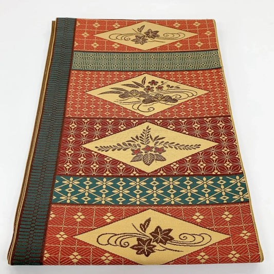 5589# Japanese Vintage Nagoya Obi Belt Kimono Fabric Silk Traditional