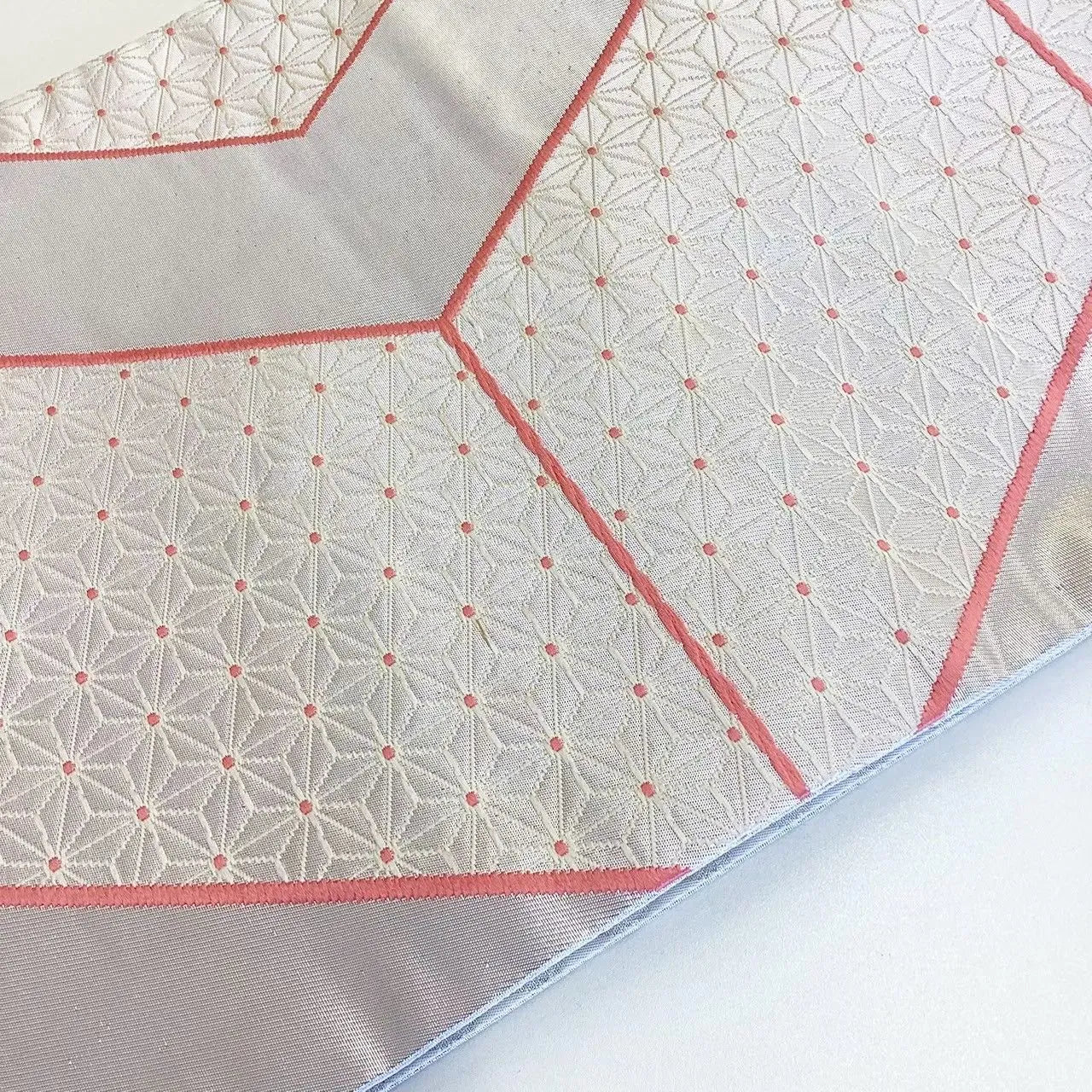 5685# Japanese Vintage Nagoya Obi Belt Kimono Fabric Silk Traditional Silver