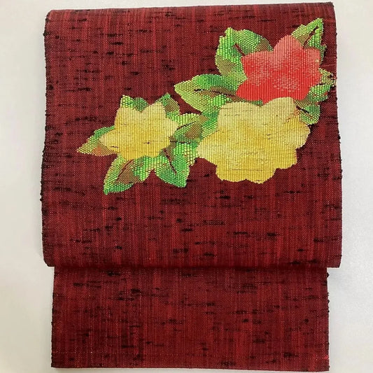 5660# Japanese Vintage Nagoya Obi Belt Kimono Pongee Fabric Silk Traditional