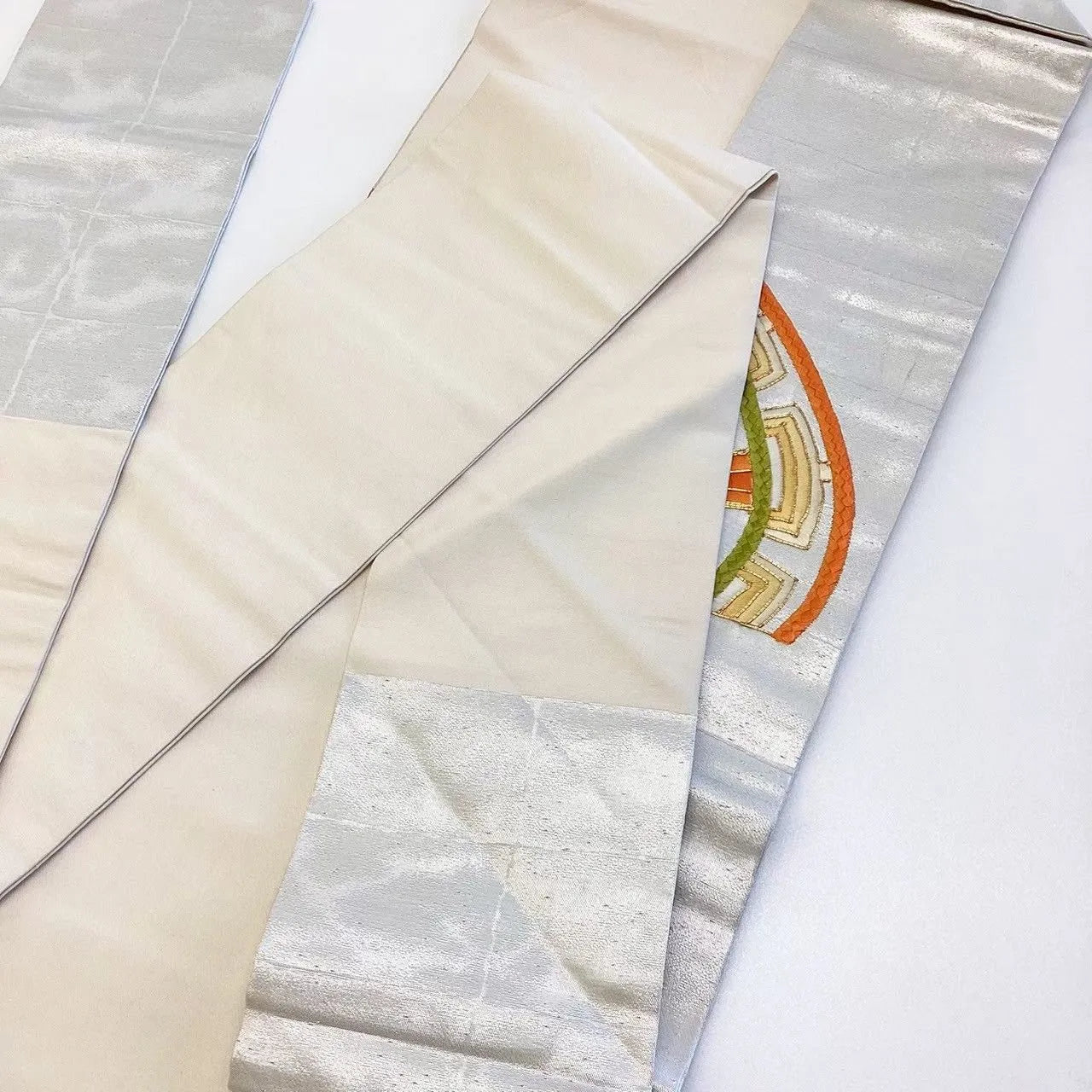 5668# Japanese Vintage Nagoya Obi Belt Kimono Fabric Silk Traditional Embroidery