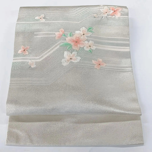 5627# Japanese Vintage Nagoya Obi Belt Kimono Fabric Silk Traditional Embroidery