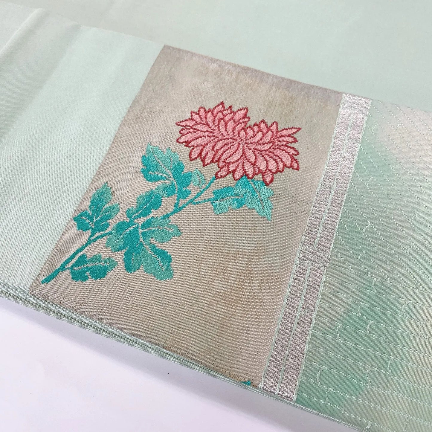 5590# Japanese Vintage Nagoya Obi Belt Kimono Fabric Silk Traditional