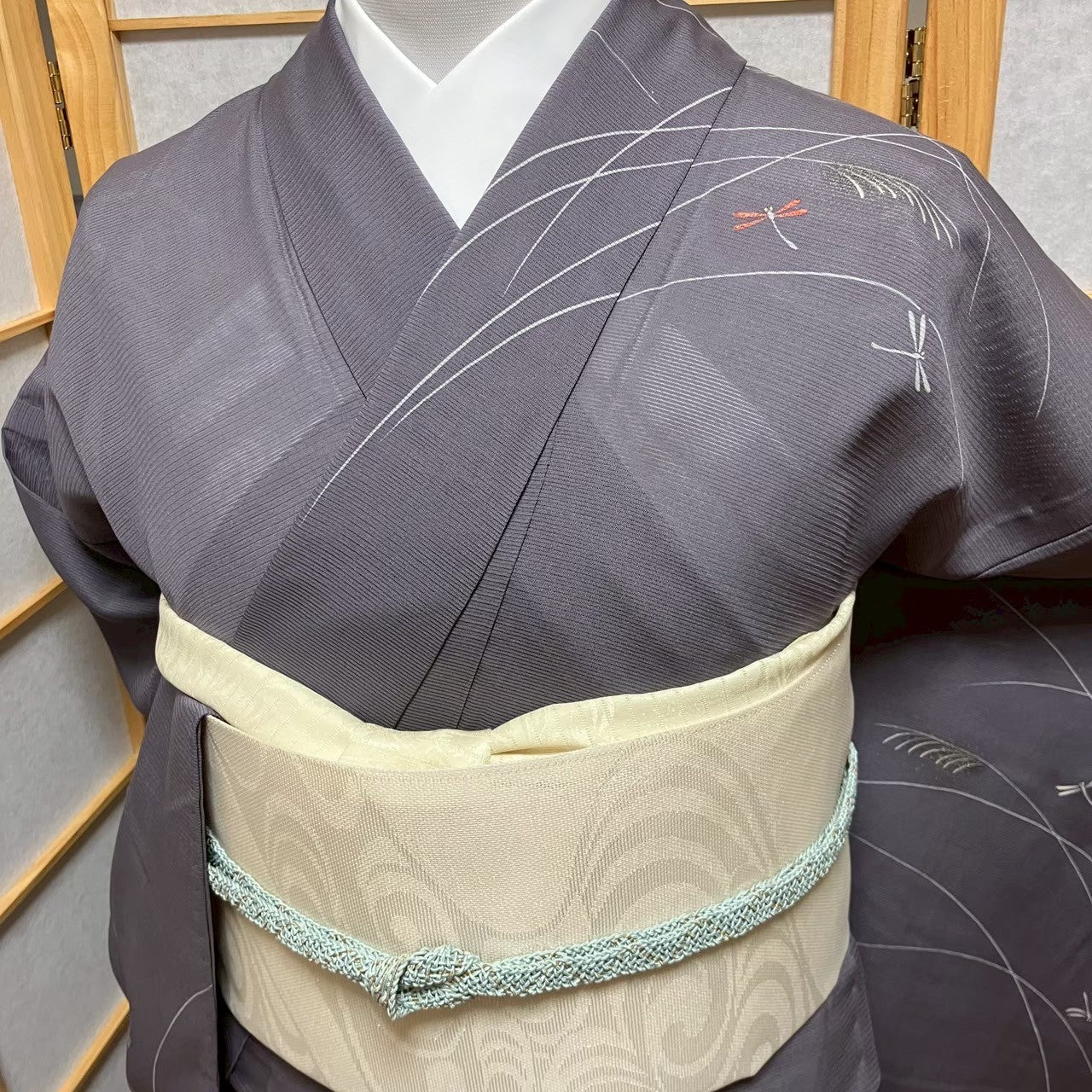 5807# Japanese Kimono Vintage Womens Silk Fabric Robe Kimono only sold Summer