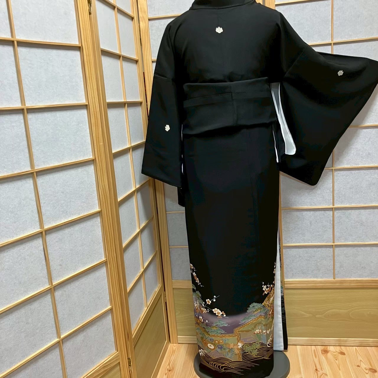 5814# Japanese Tomesode Kimono Vintage Womens Silk Fabric Robe Kimono only sold