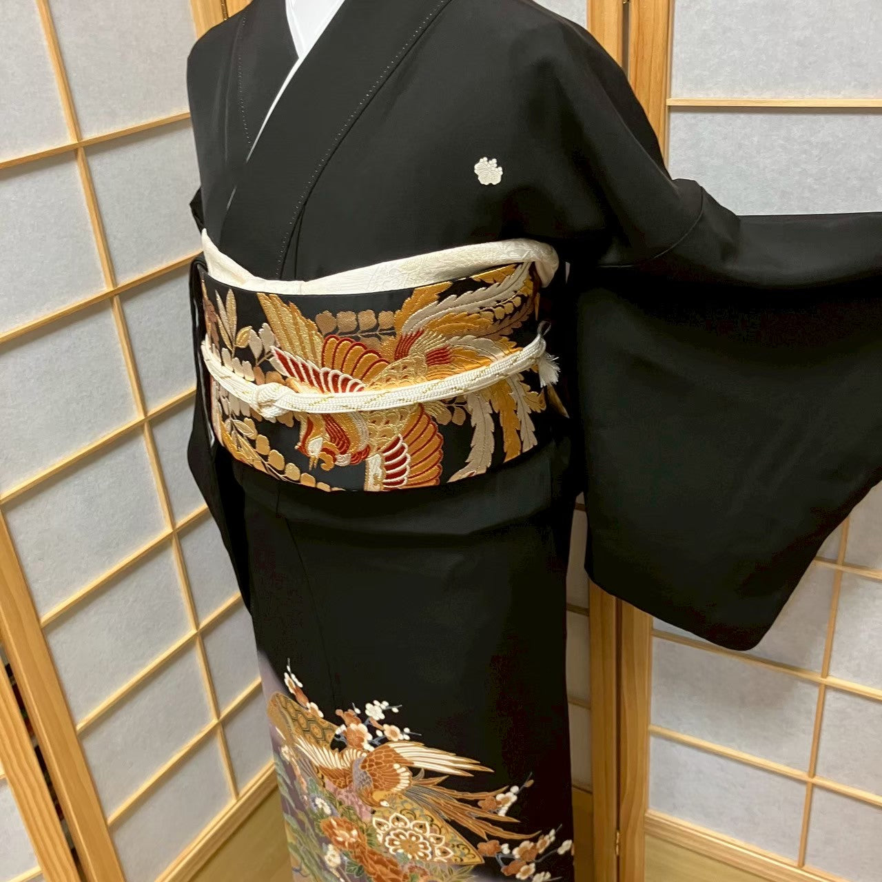 5814# Japanese Tomesode Kimono Vintage Womens Silk Fabric Robe Kimono only sold