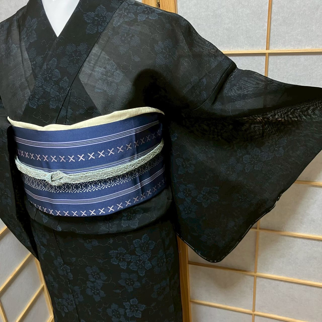 5827# Japanese Kimono only sold Vintage Womens Silk Fabric Robe Summer kimono