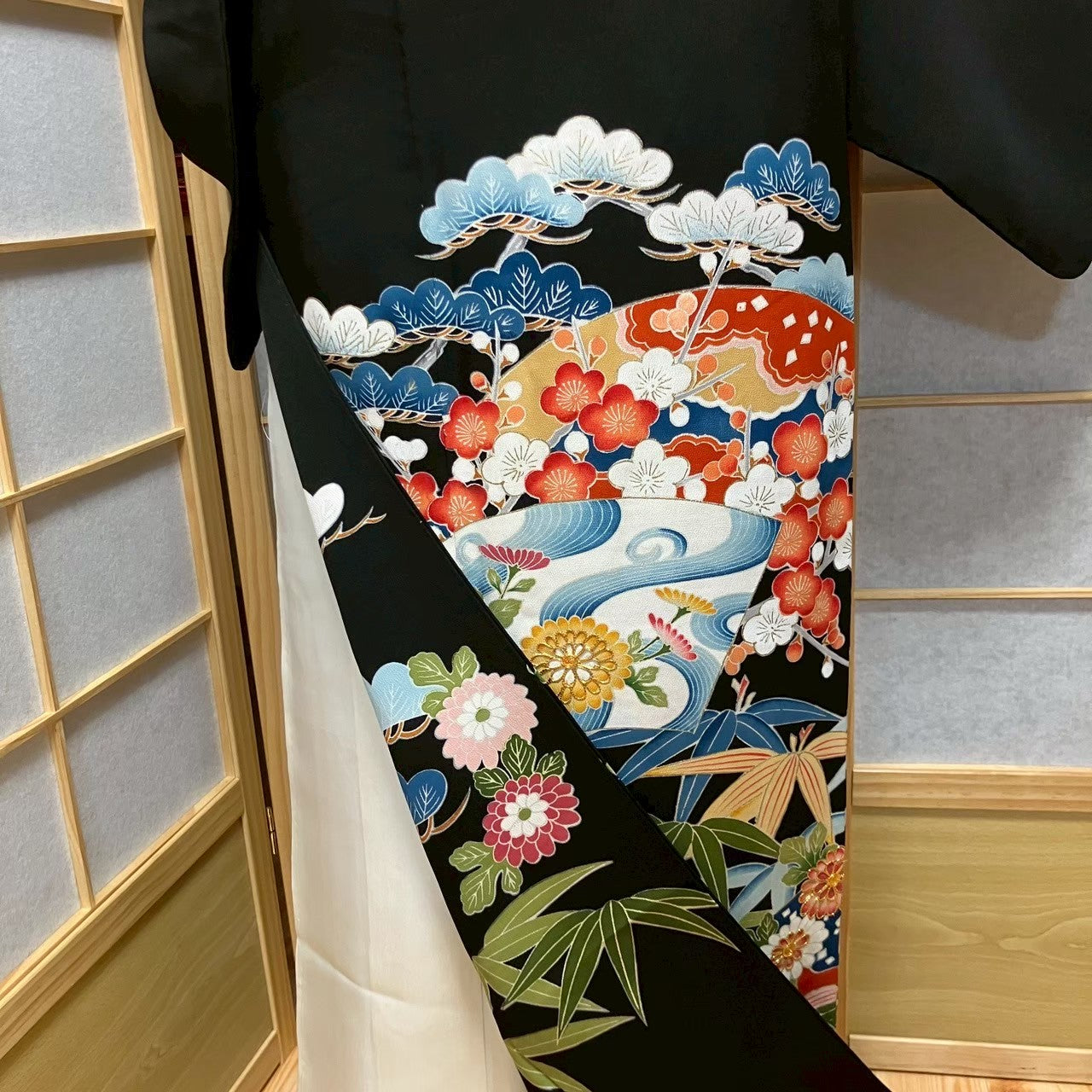 5835# Japanese Tomesode Kimono Vintage Womens Silk Fabric Robe Kimono only sold