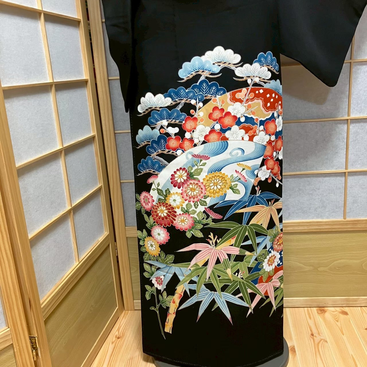 5835# Japanese Tomesode Kimono Vintage Womens Silk Fabric Robe Kimono only sold