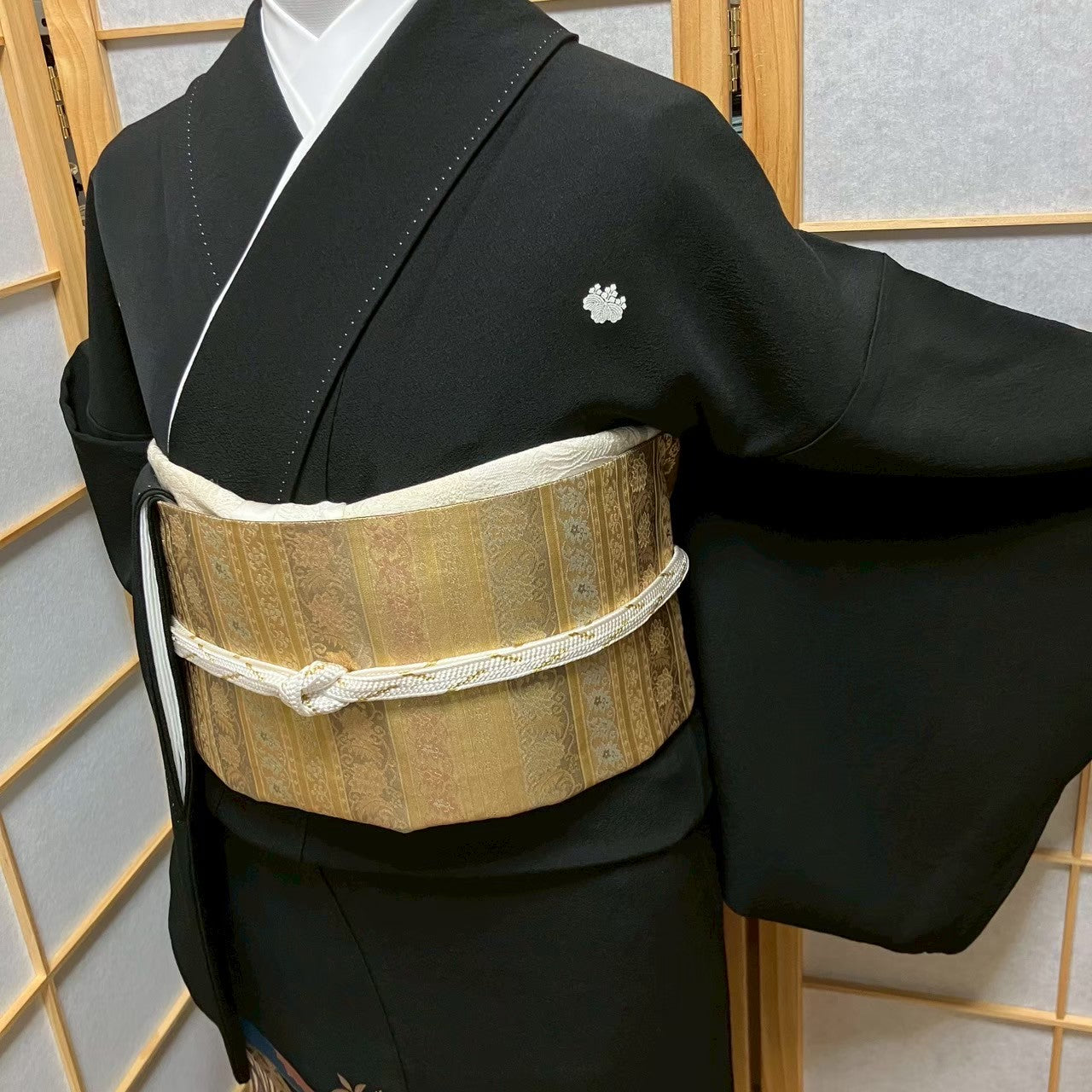 6102# Japanese Tomesode Kimono Vintage Womens Silk Fabric Robe Kimono only sold