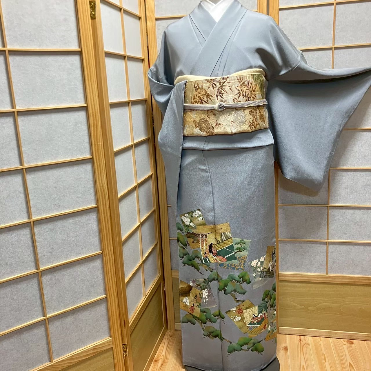 6119# Japanese Tomesode Kimono Vintage Womens Silk Fabric Robe Kimono only sold