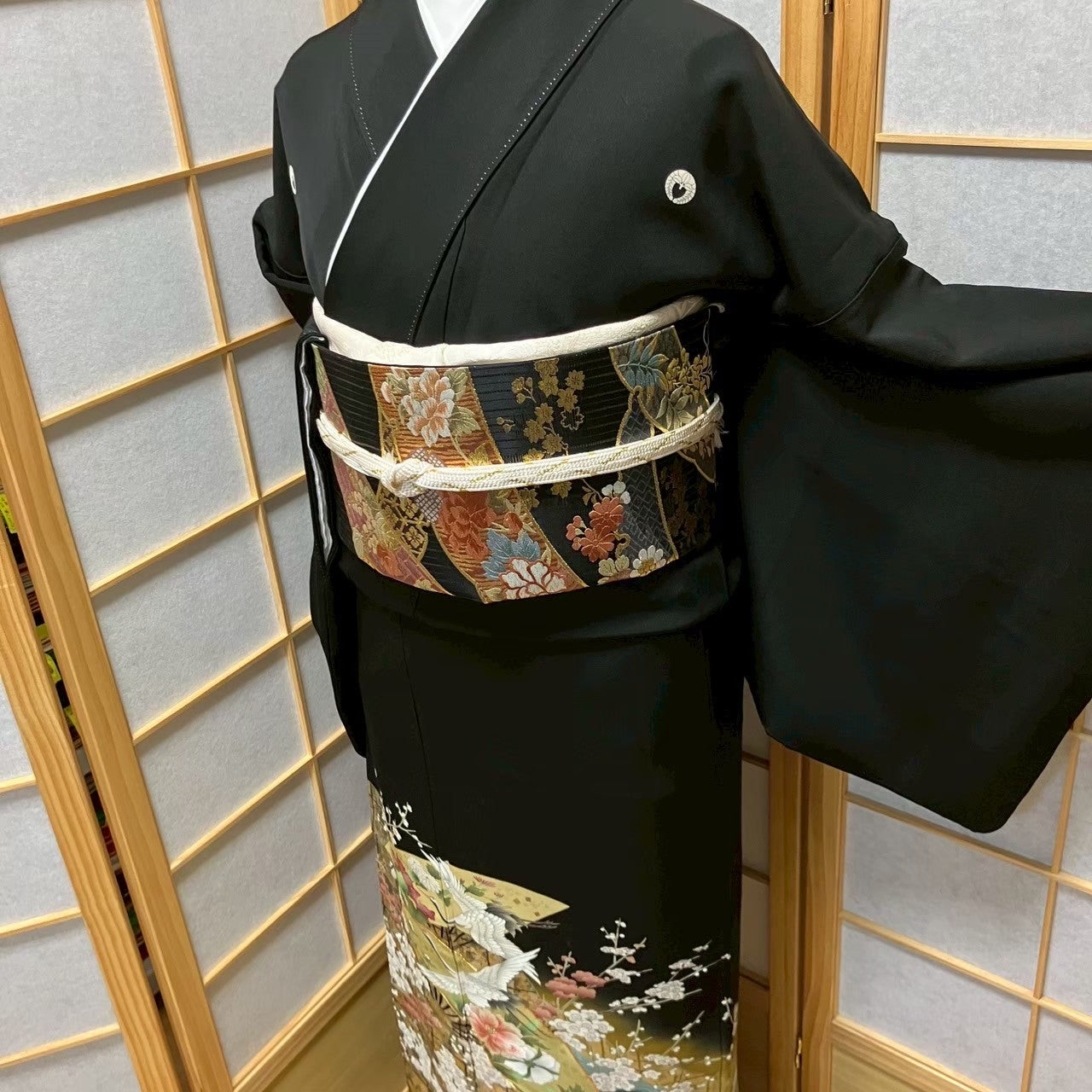 6111# Japanese Tomesode Kimono Vintage Womens Silk Fabric Robe Kimono only sold
