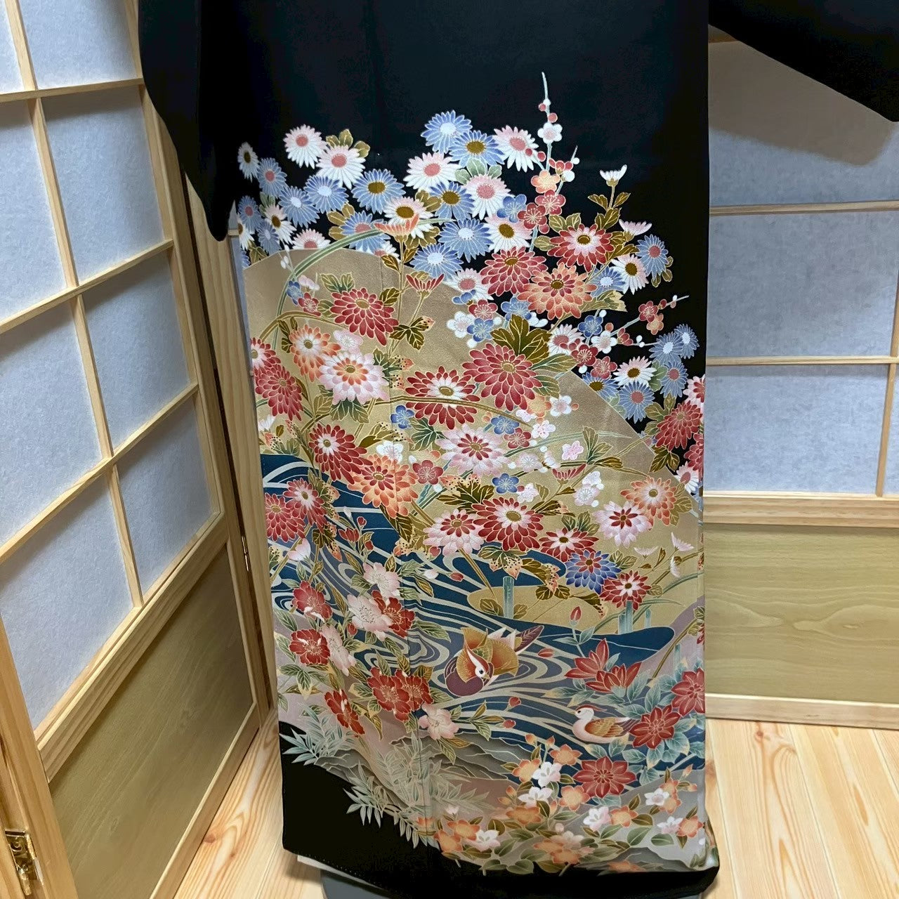 6113# Japanese Tomesode Kimono Vintage Womens Silk Fabric Robe Kimono only sold