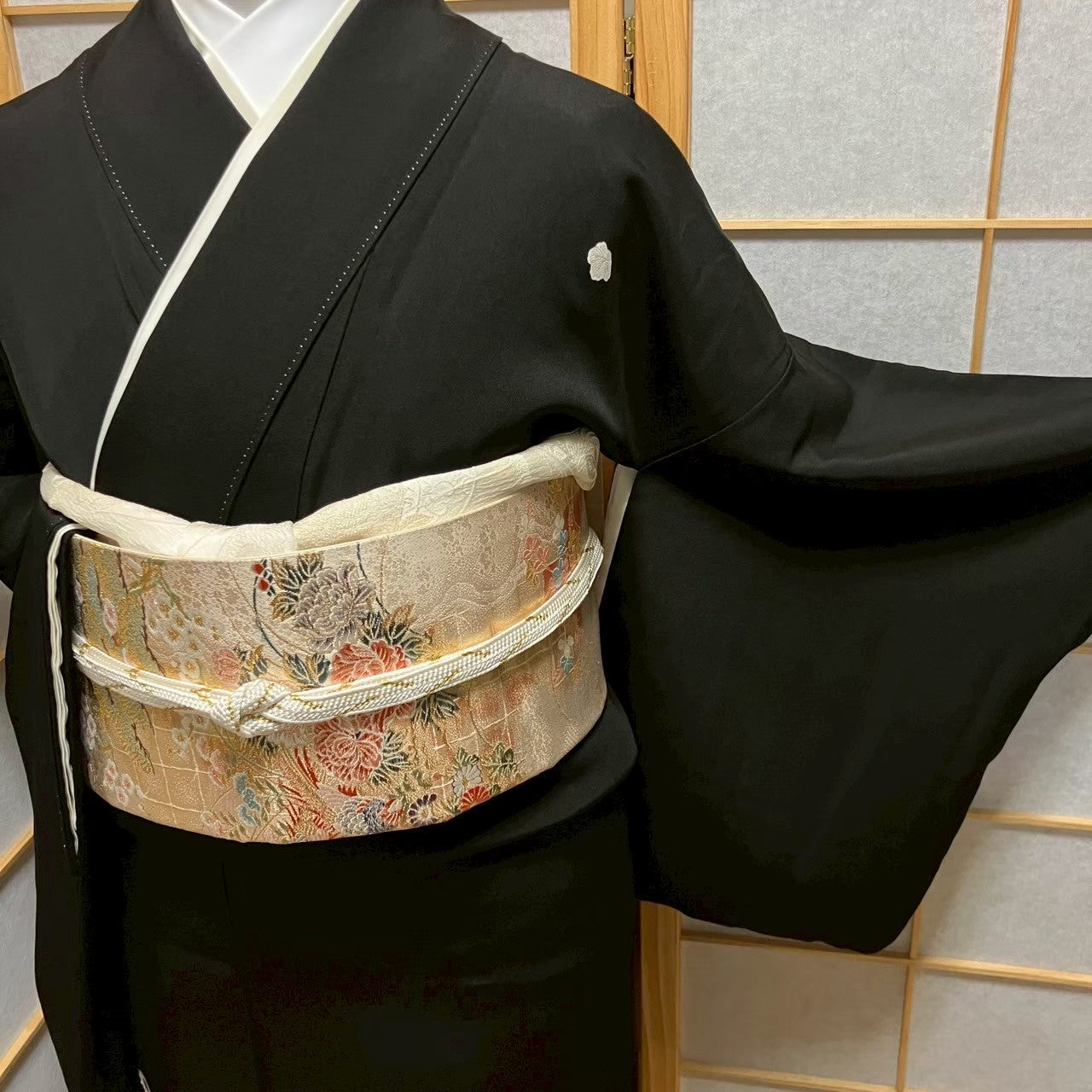 6113# Japanese Tomesode Kimono Vintage Womens Silk Fabric Robe Kimono only sold