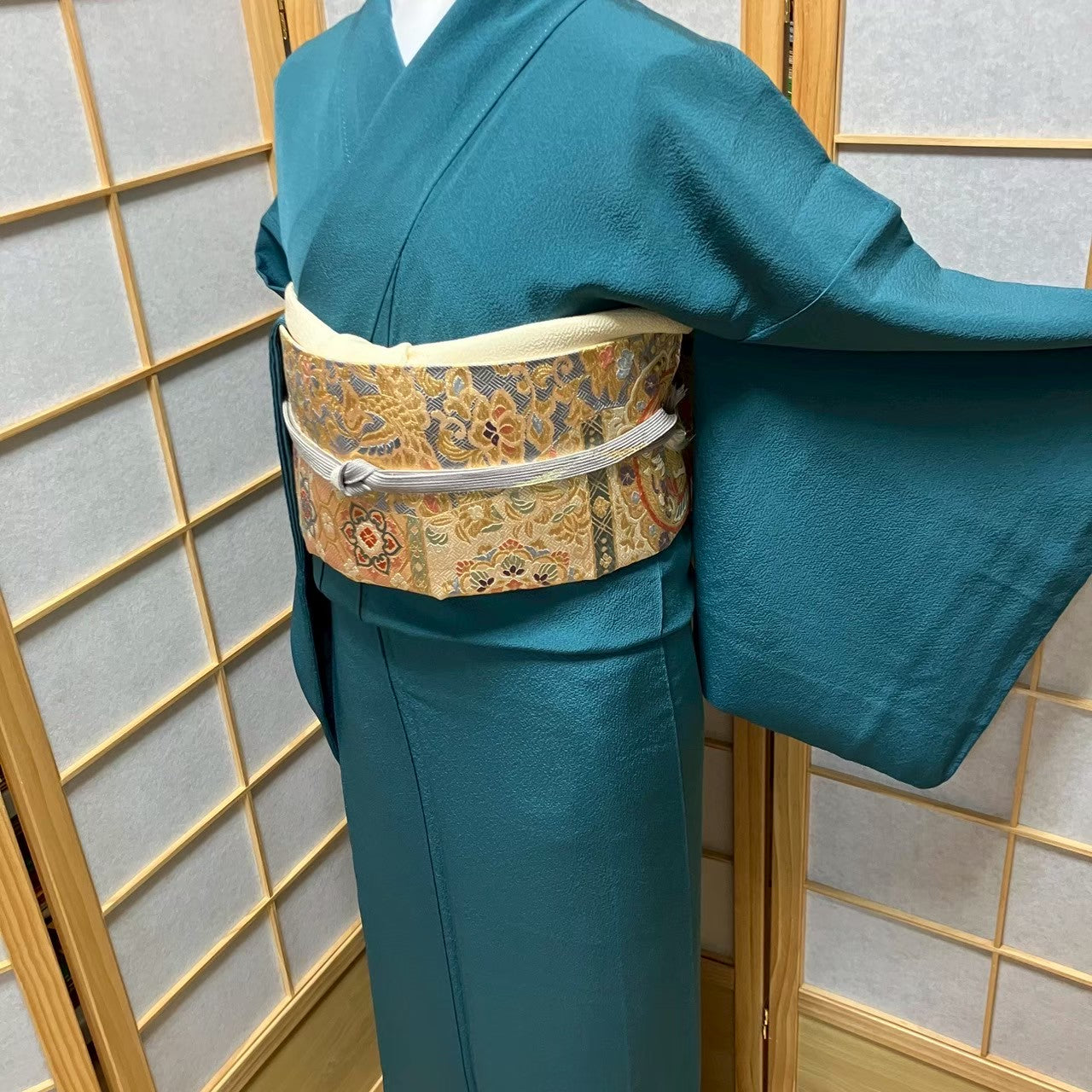 6114# Japanese Kimono Vintage Womens Silk Fabric Robe Kimono only sold
