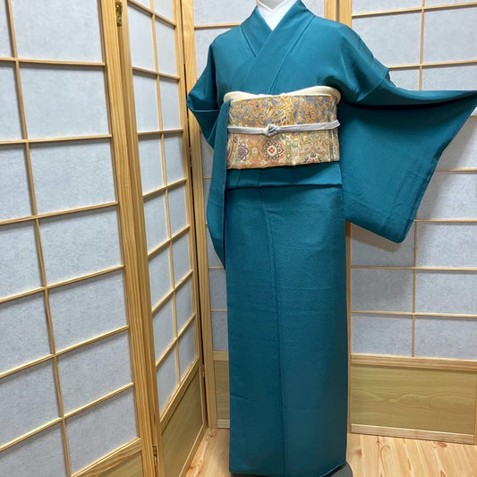 6114# Japanese Kimono Vintage Womens Silk Fabric Robe Kimono only sold
