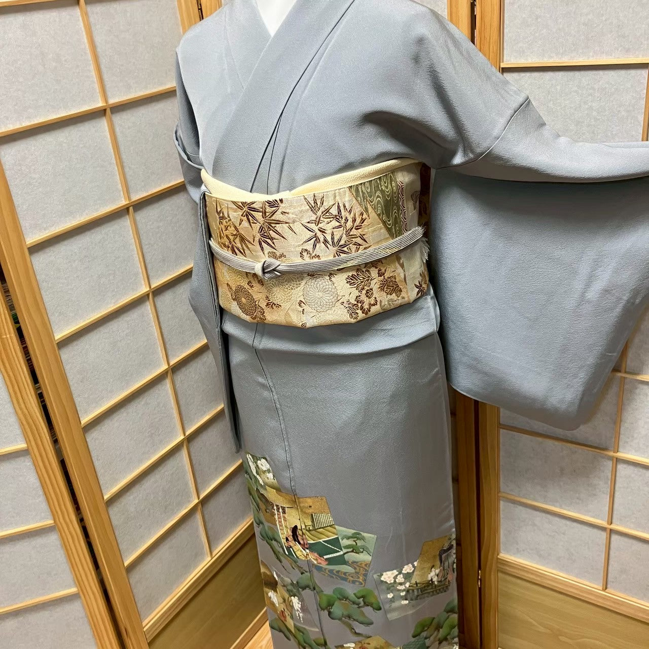 6119# Japanese Tomesode Kimono Vintage Womens Silk Fabric Robe Kimono only sold