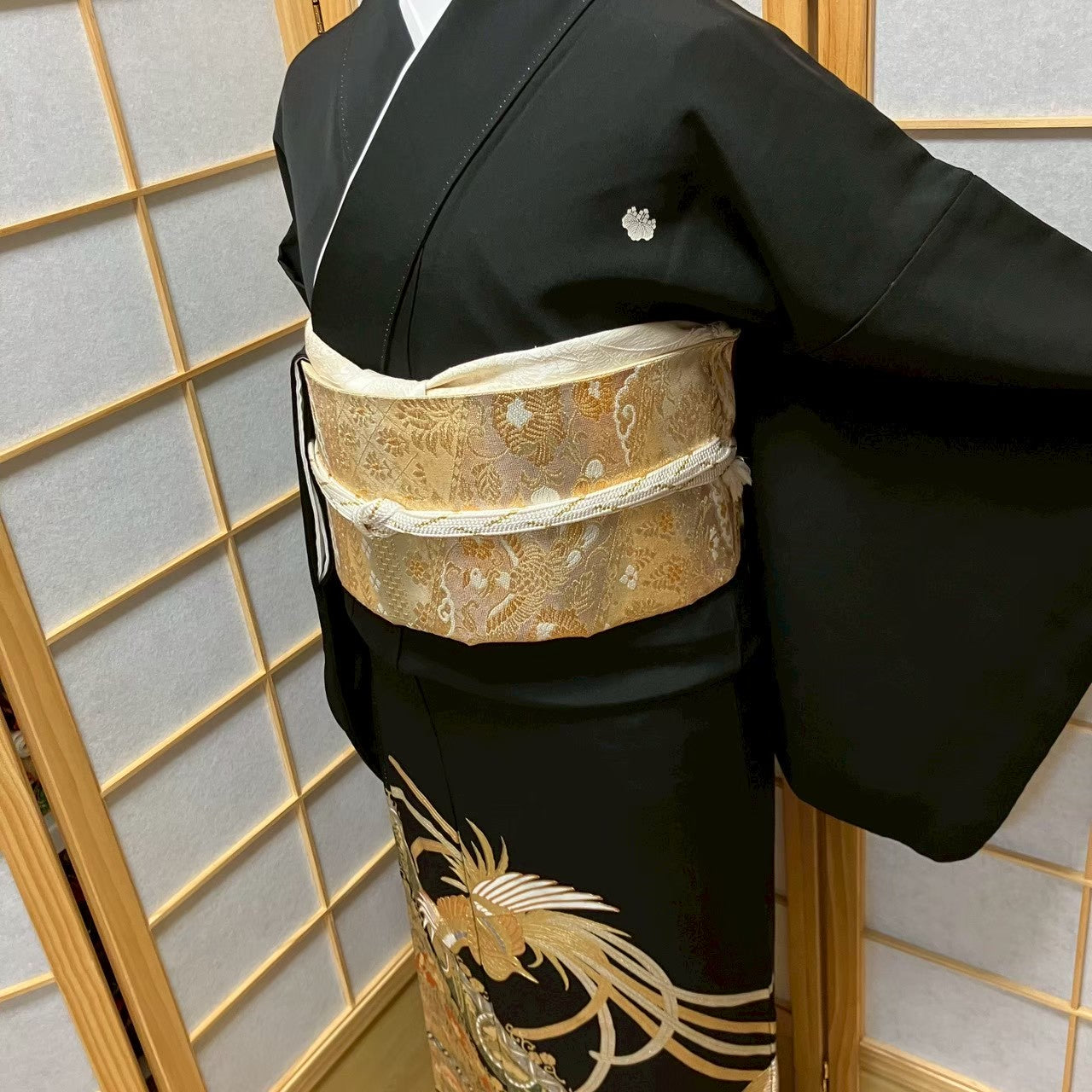 6124# Japanese Tomesode Kimono Vintage Womens Silk Fabric Robe Kimono only sold