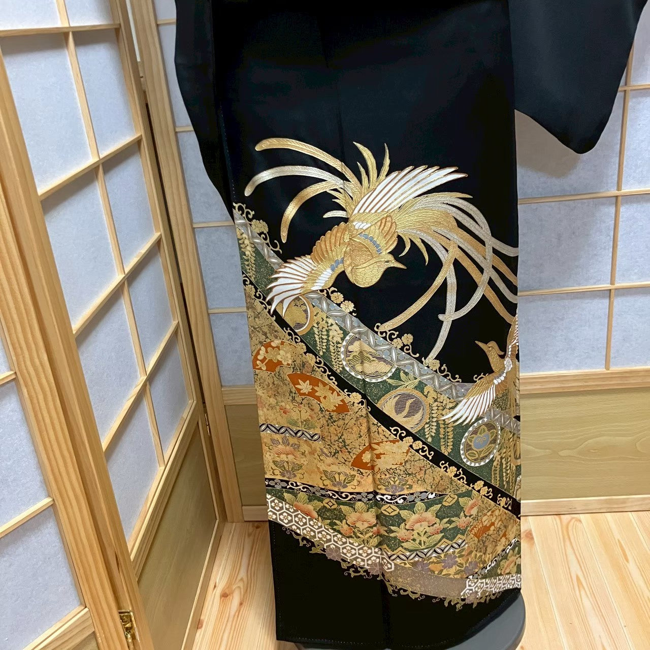 6124# Japanese Tomesode Kimono Vintage Womens Silk Fabric Robe Kimono only sold