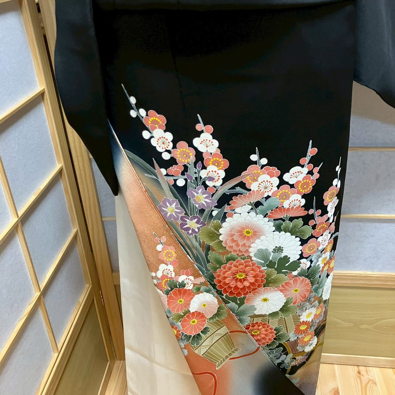 6127# Japanese Tomesode Kimono Vintage Womens Silk Fabric Robe Kimono only sold