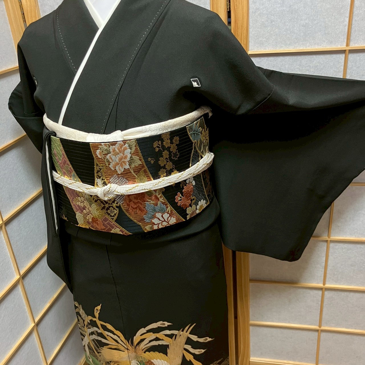 6130# Japanese Tomesode Kimono Vintage Womens Silk Fabric Robe Kimono only sold