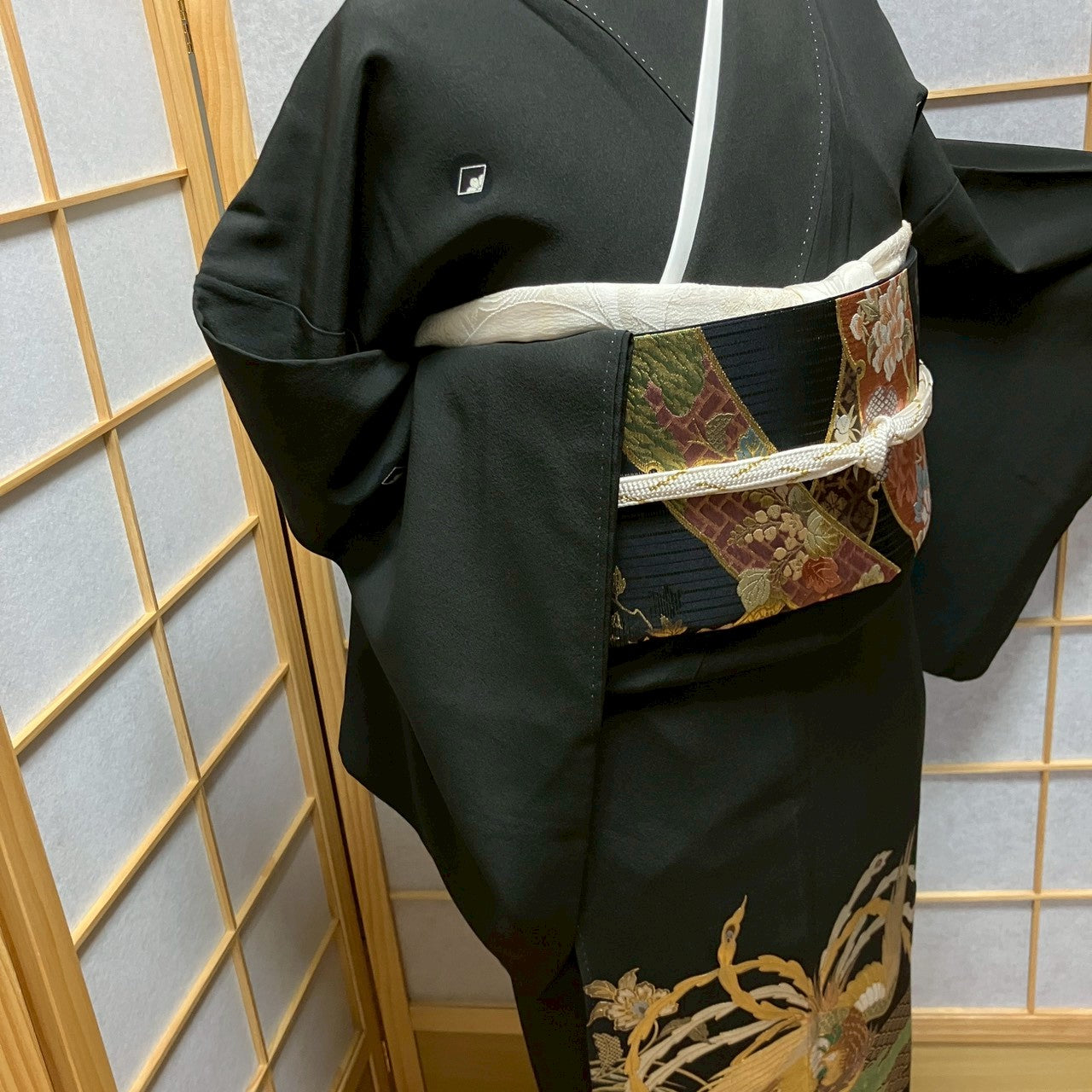 6130# Japanese Tomesode Kimono Vintage Womens Silk Fabric Robe Kimono only sold