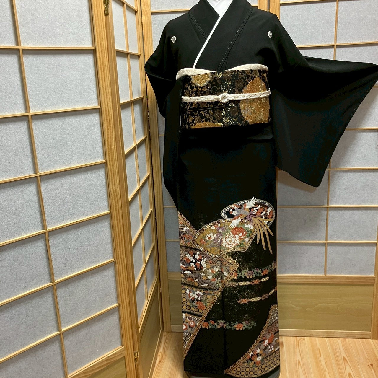 6171# Japanese Tomesode Kimono Vintage Womens Silk Fabric Robe Kimono only sold