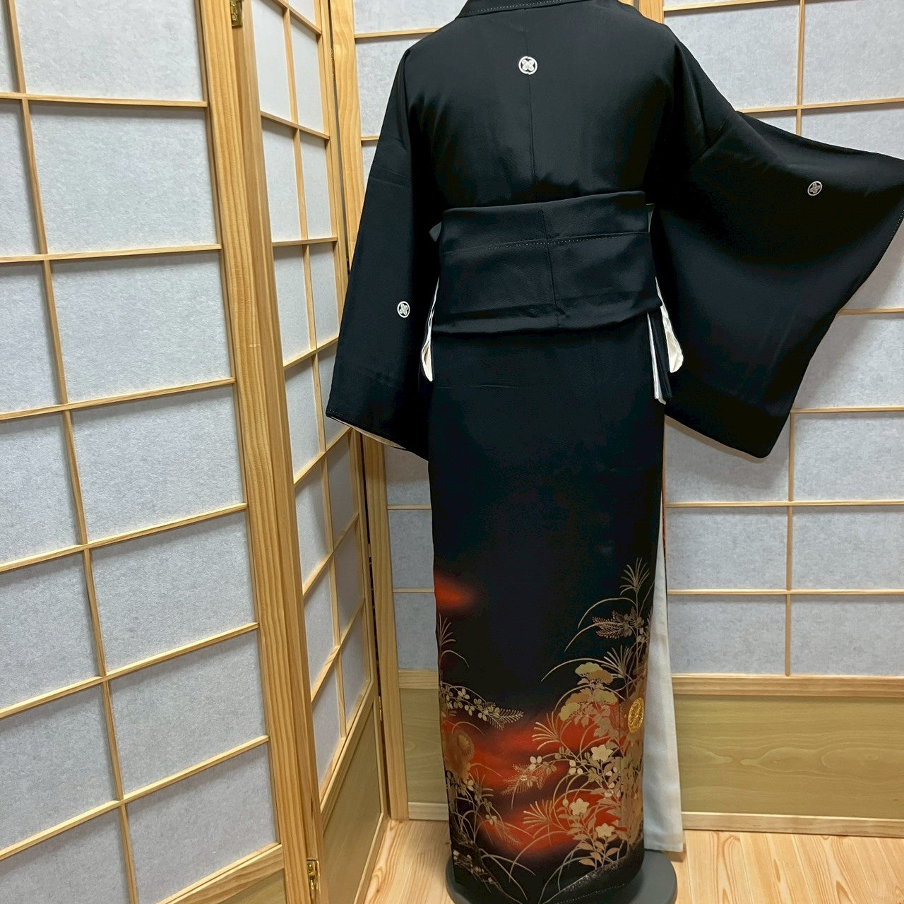 6173# Japanese Tomesode Kimono Vintage Womens Silk Fabric Robe Kimono only sold