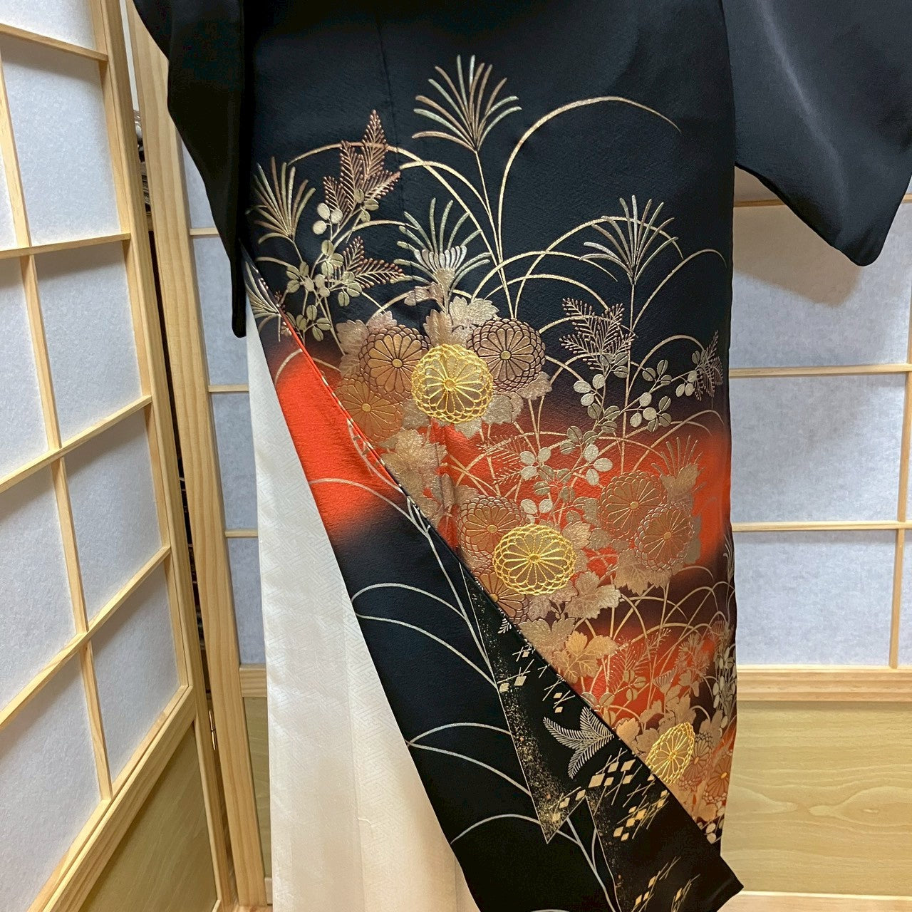 6173# Japanese Tomesode Kimono Vintage Womens Silk Fabric Robe Kimono only sold