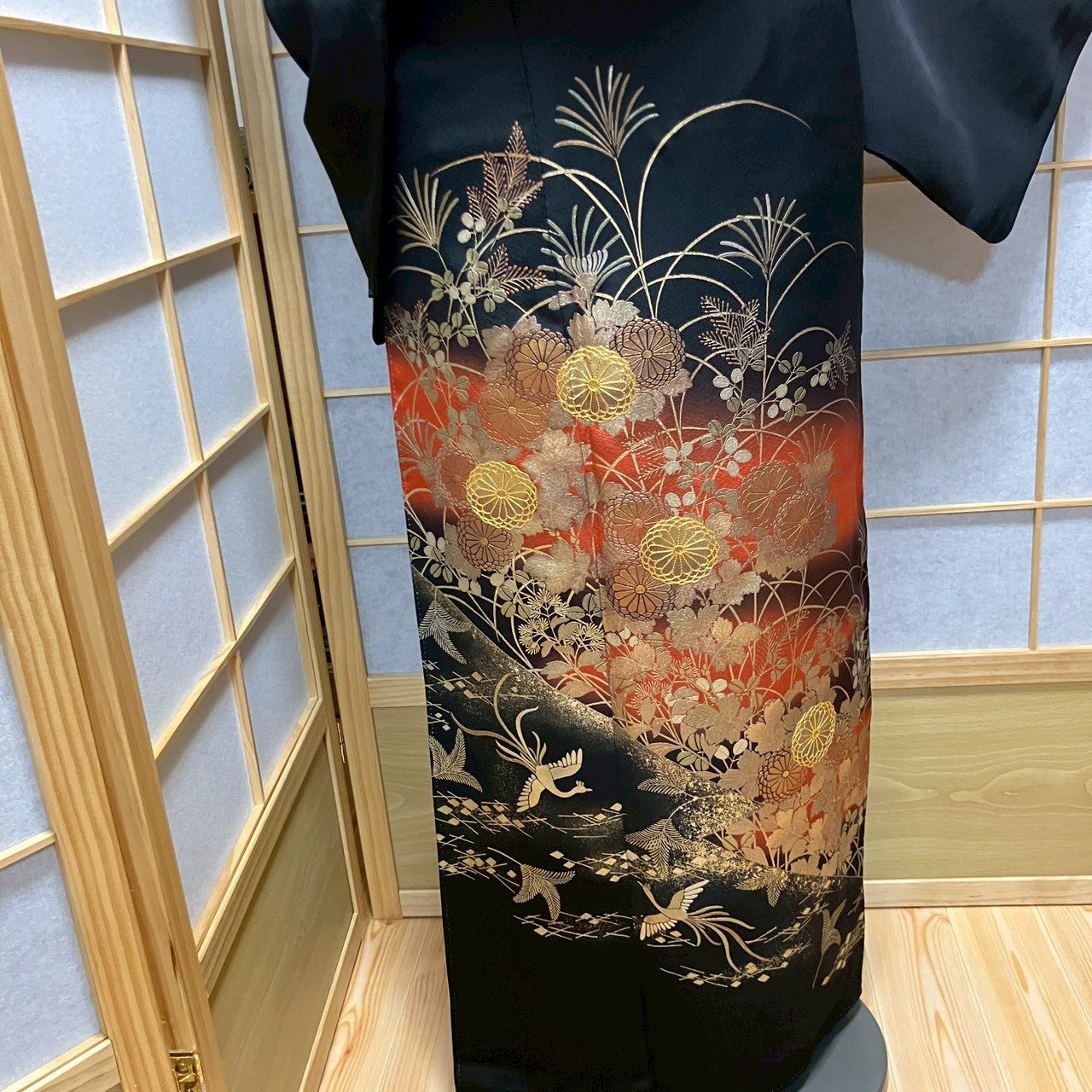6173# Japanese Tomesode Kimono Vintage Womens Silk Fabric Robe Kimono only sold