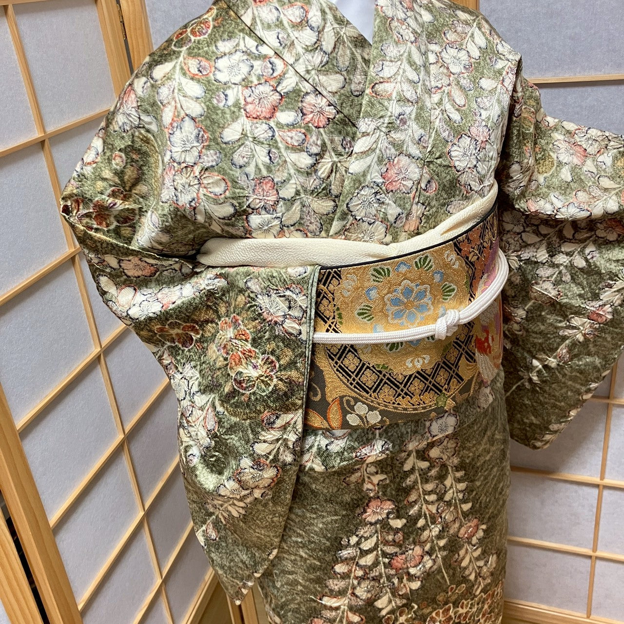 6144# Japanese Kimono Vintage Womens Silk Fabric Robe Kimono only sold Shibori