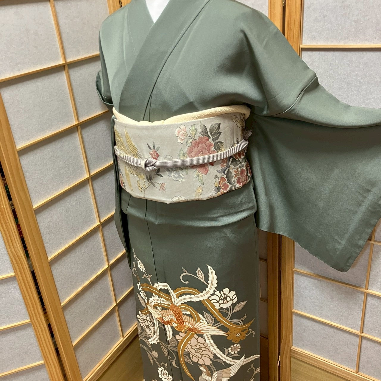 6175# Japanese Tomesode Kimono Vintage Womens Silk Fabric Robe Kimono only sold