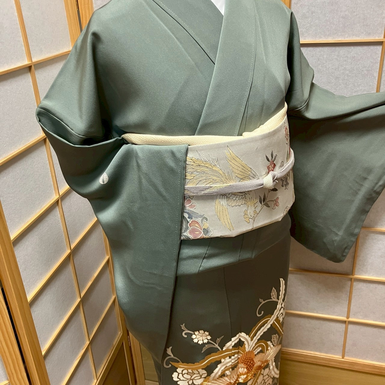 6175# Japanese Tomesode Kimono Vintage Womens Silk Fabric Robe Kimono only sold