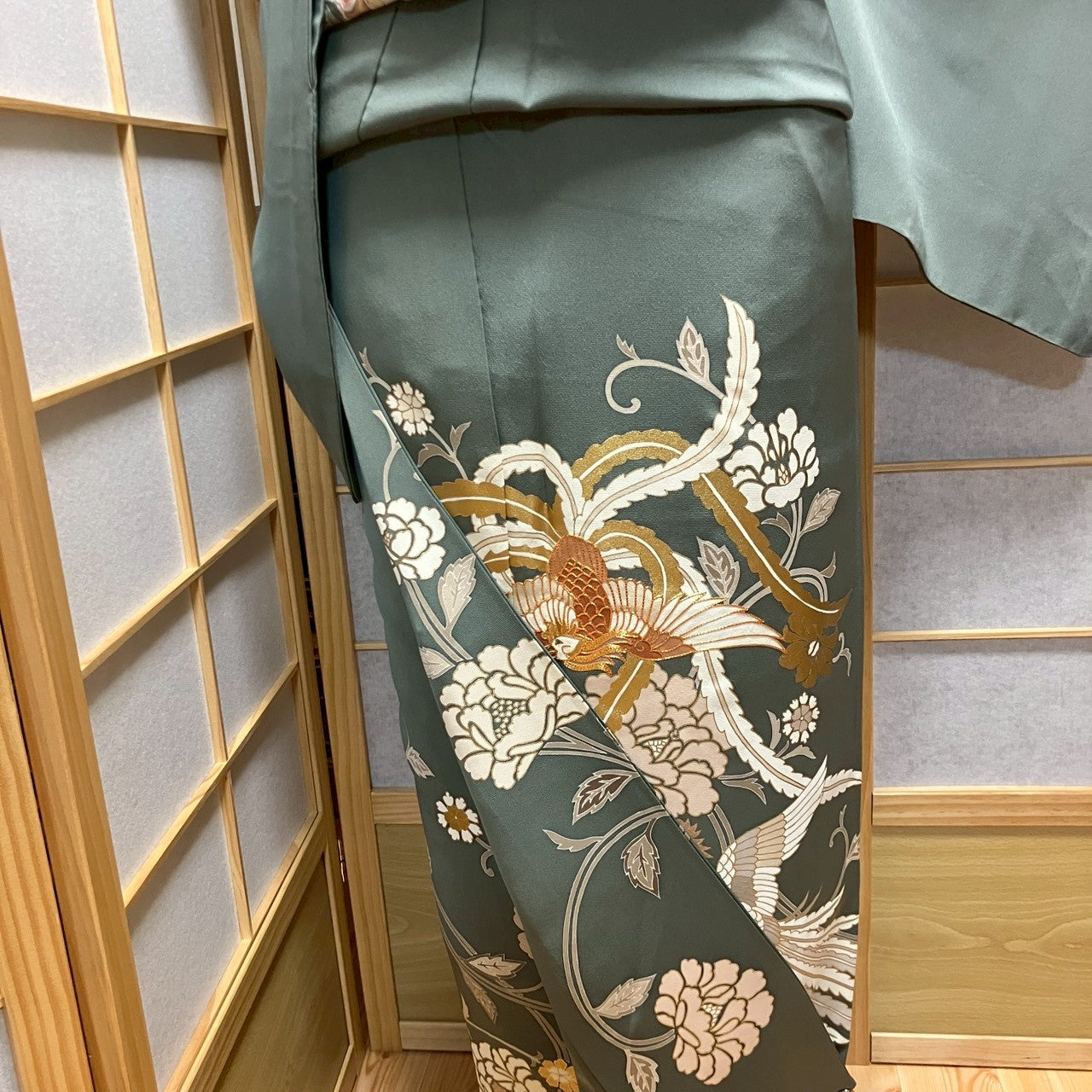 6175# Japanese Tomesode Kimono Vintage Womens Silk Fabric Robe Kimono only sold