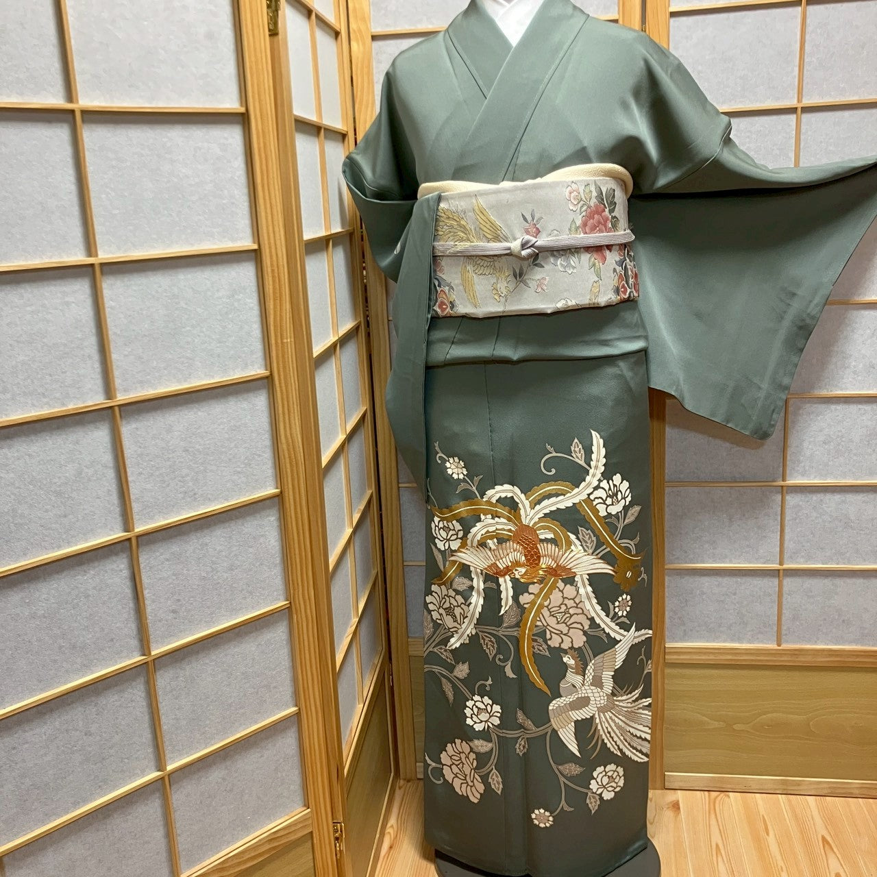 6175# Japanese Tomesode Kimono Vintage Womens Silk Fabric Robe Kimono only sold
