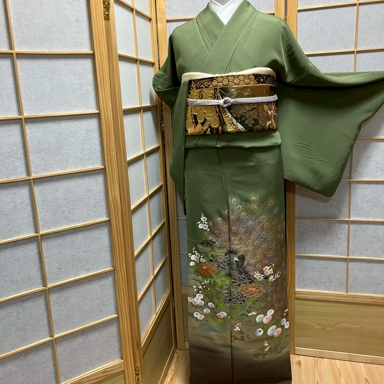 6178# Japanese Tomesode Kimono Vintage Womens Silk Fabric Robe Kimono only sold