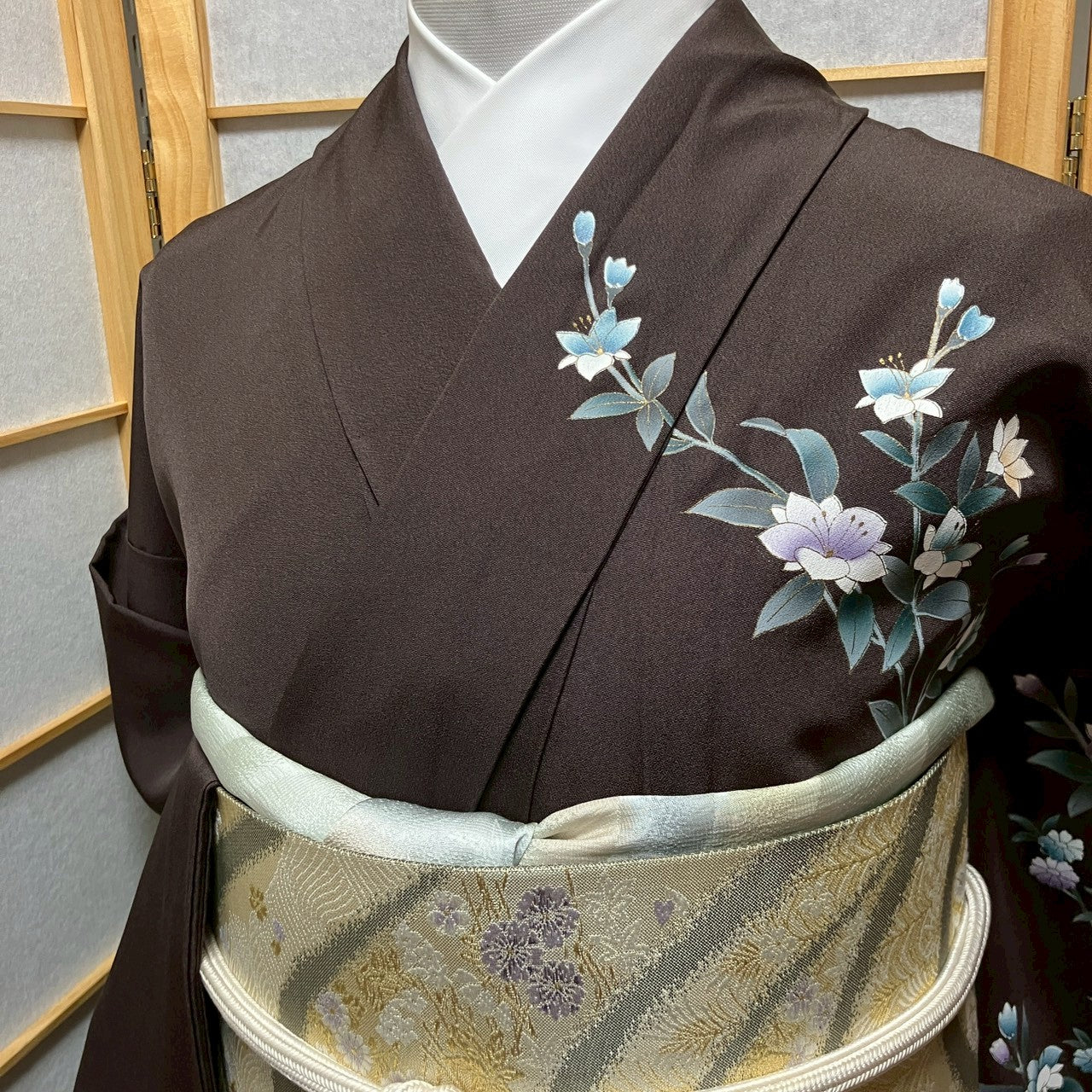 6179# Japanese Kimono Vintage Womens Silk Fabric Robe Kimono only sold