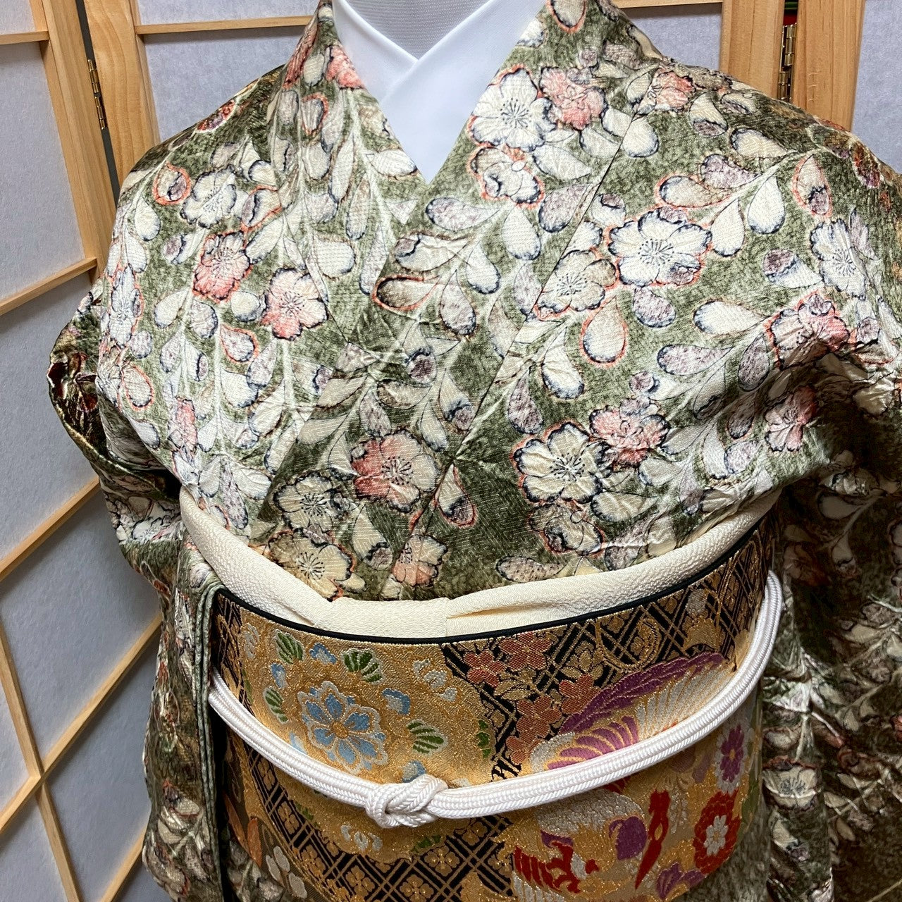 6144# Japanese Kimono Vintage Womens Silk Fabric Robe Kimono only sold Shibori