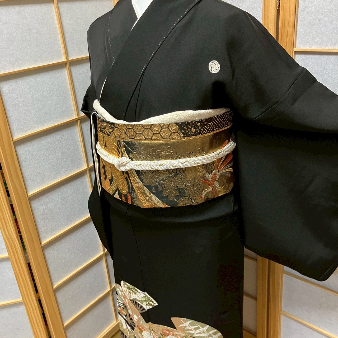 6146# Japanese Tomesode Kimono Vintage Womens Silk Fabric Robe Kimono only sold