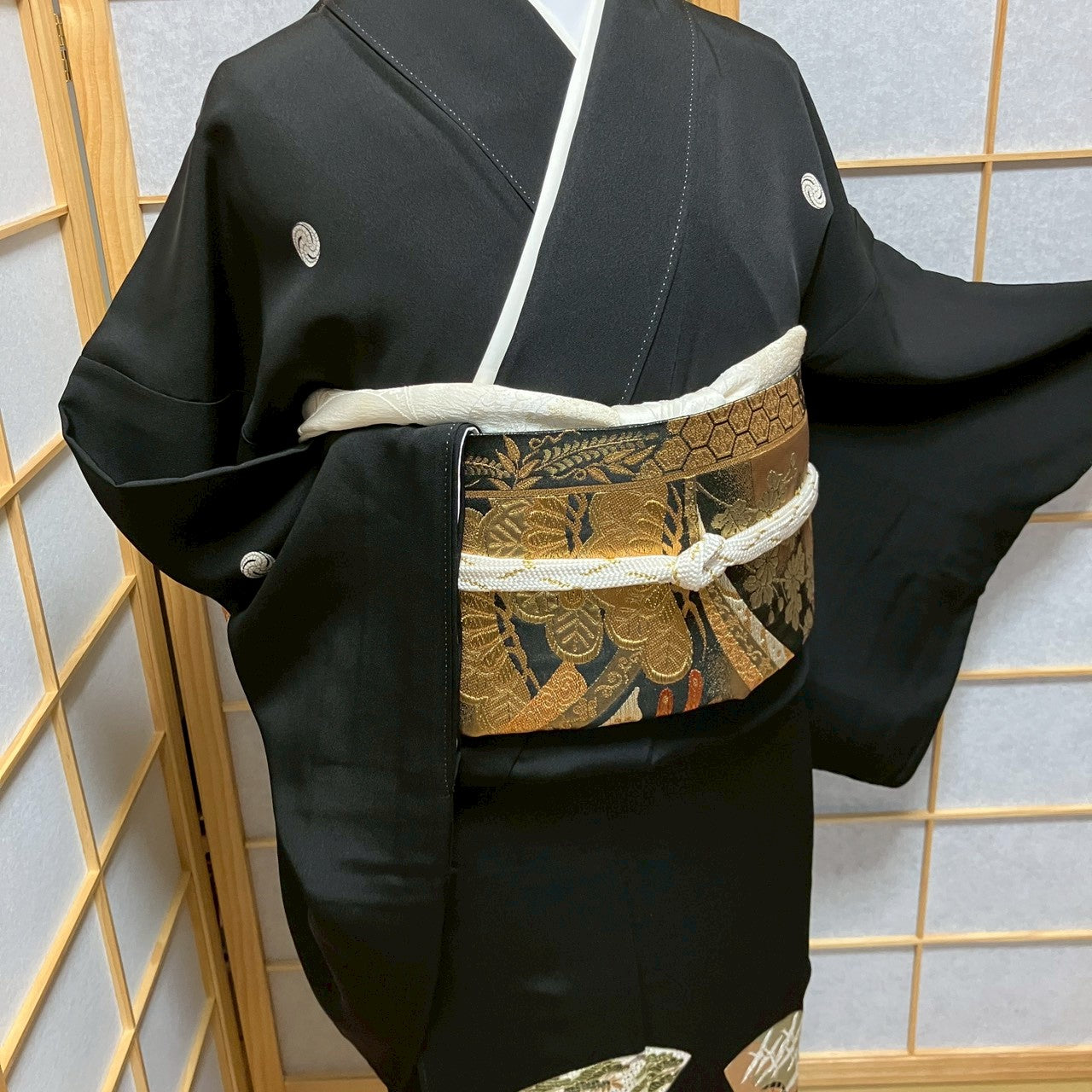 6146# Japanese Tomesode Kimono Vintage Womens Silk Fabric Robe Kimono only sold