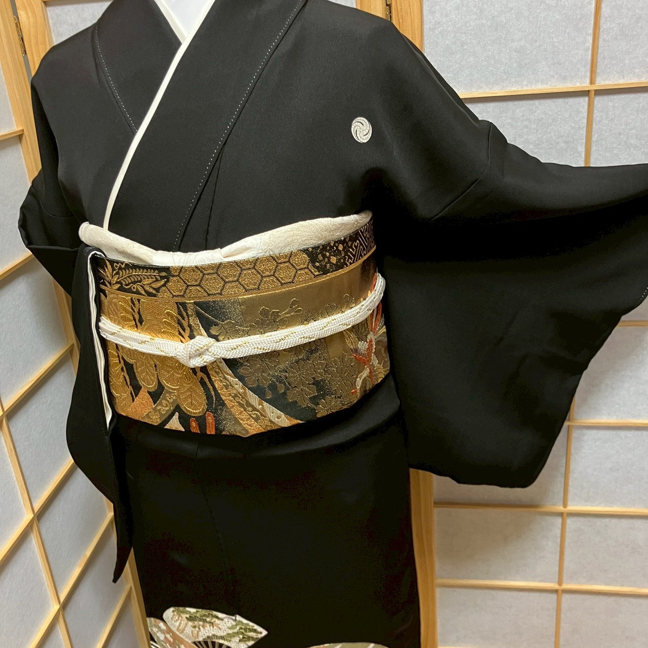 6146# Japanese Tomesode Kimono Vintage Womens Silk Fabric Robe Kimono only sold