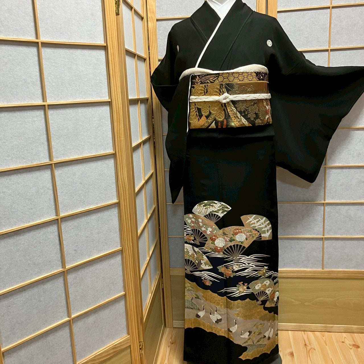 6146# Japanese Tomesode Kimono Vintage Womens Silk Fabric Robe Kimono only sold