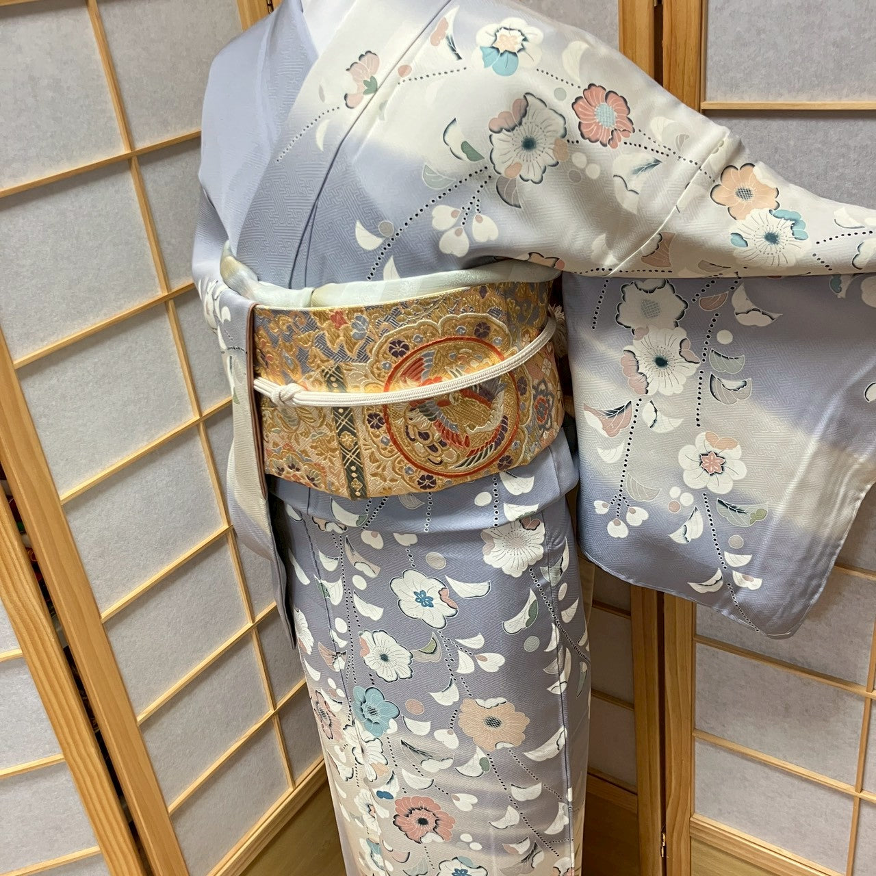 6147# Japanese Kimono Vintage Womens Silk Fabric Robe Kimono only sold